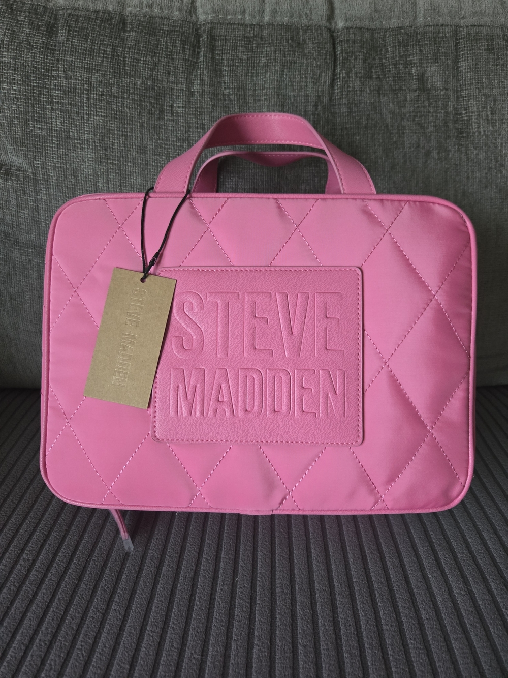 Steve Madden Hot Pink Quilted Toiletry Bag